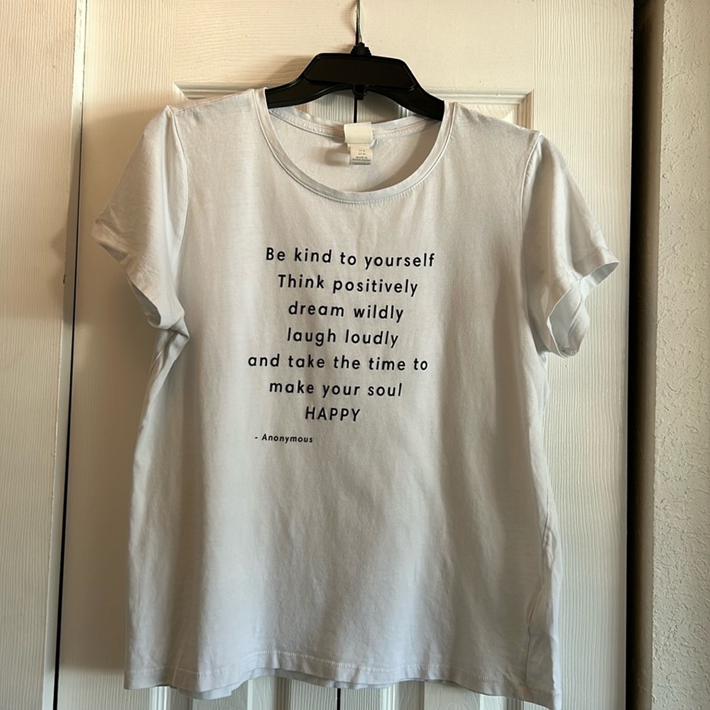 H&M positive words soft T-shirt